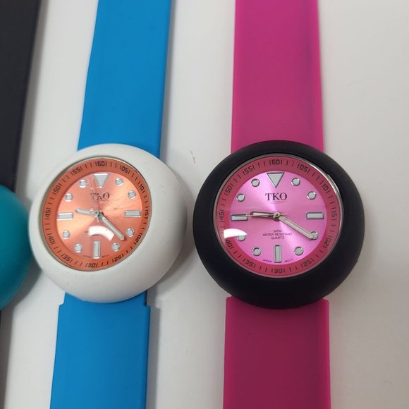 Lot of‎ 2 TKO ORLOGI Slappers Watch with 4 Rubber Bands Working Colorful - Picture 2 of 16